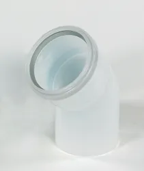 Enkelwandige rookgasbocht, Ubbink Rolux HRtop, 45°, Ø80mm, kunststof, met lipring